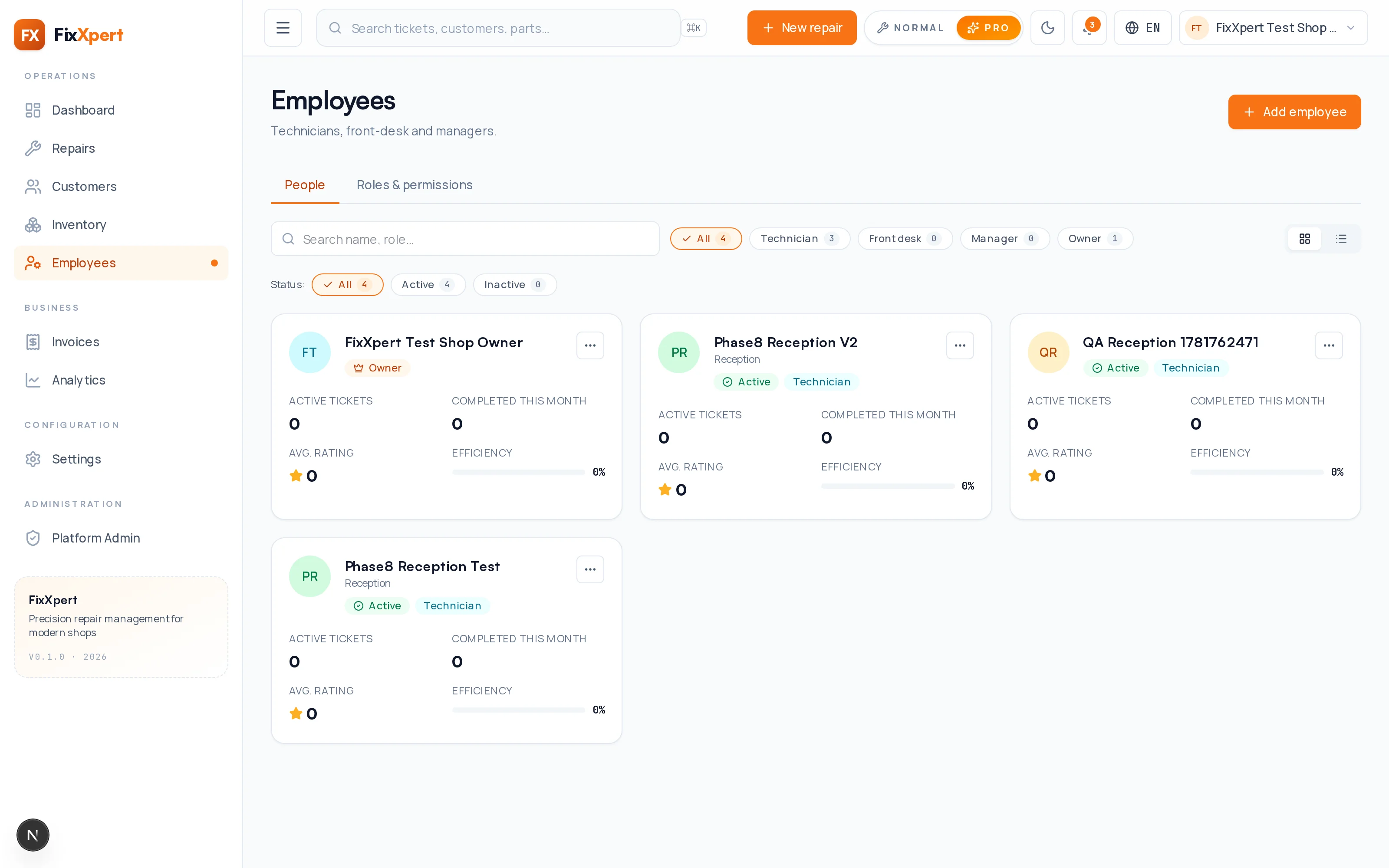Employee permissions